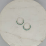 Natural Stone Small Hoops - Blue Apatite image