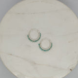Natural Stone Small Hoops - Blue Apatite image