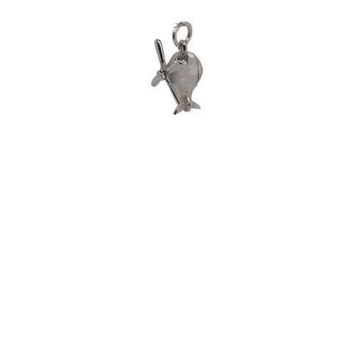 Silver Helicopter Charm image 0