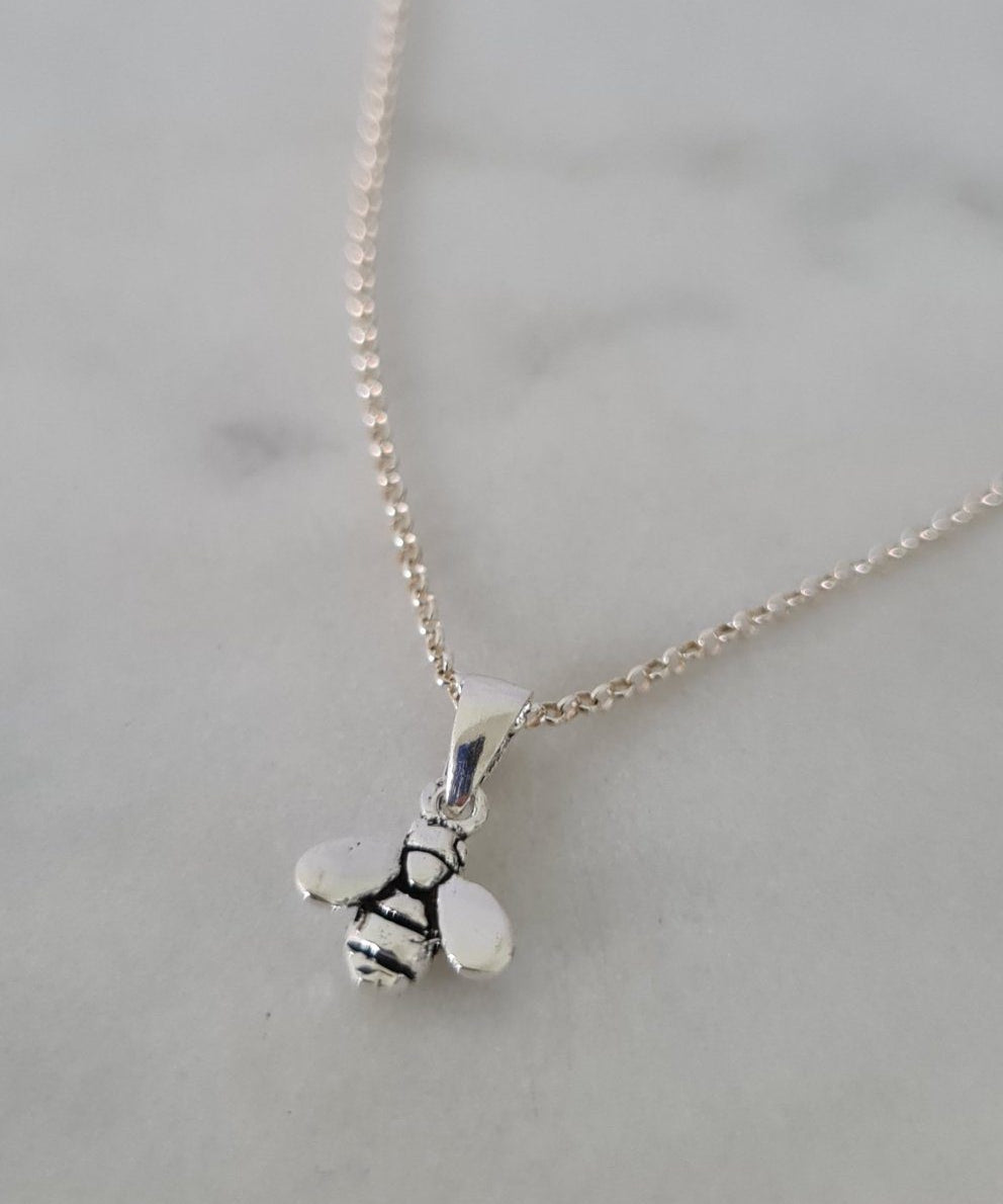 Bee Necklace Sterling Silver image 1