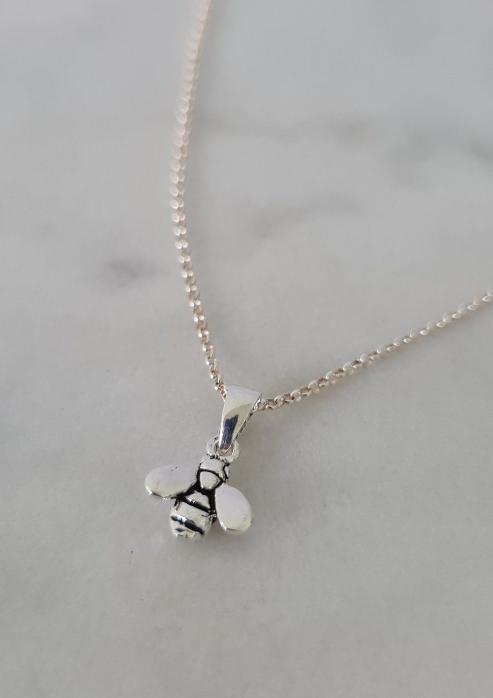 Bee Necklace Sterling Silver image 1