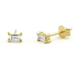 The Stud Baguette Moissanite Earrings image 2