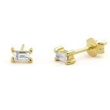 The Stud Baguette Moissanite Earrings image 2