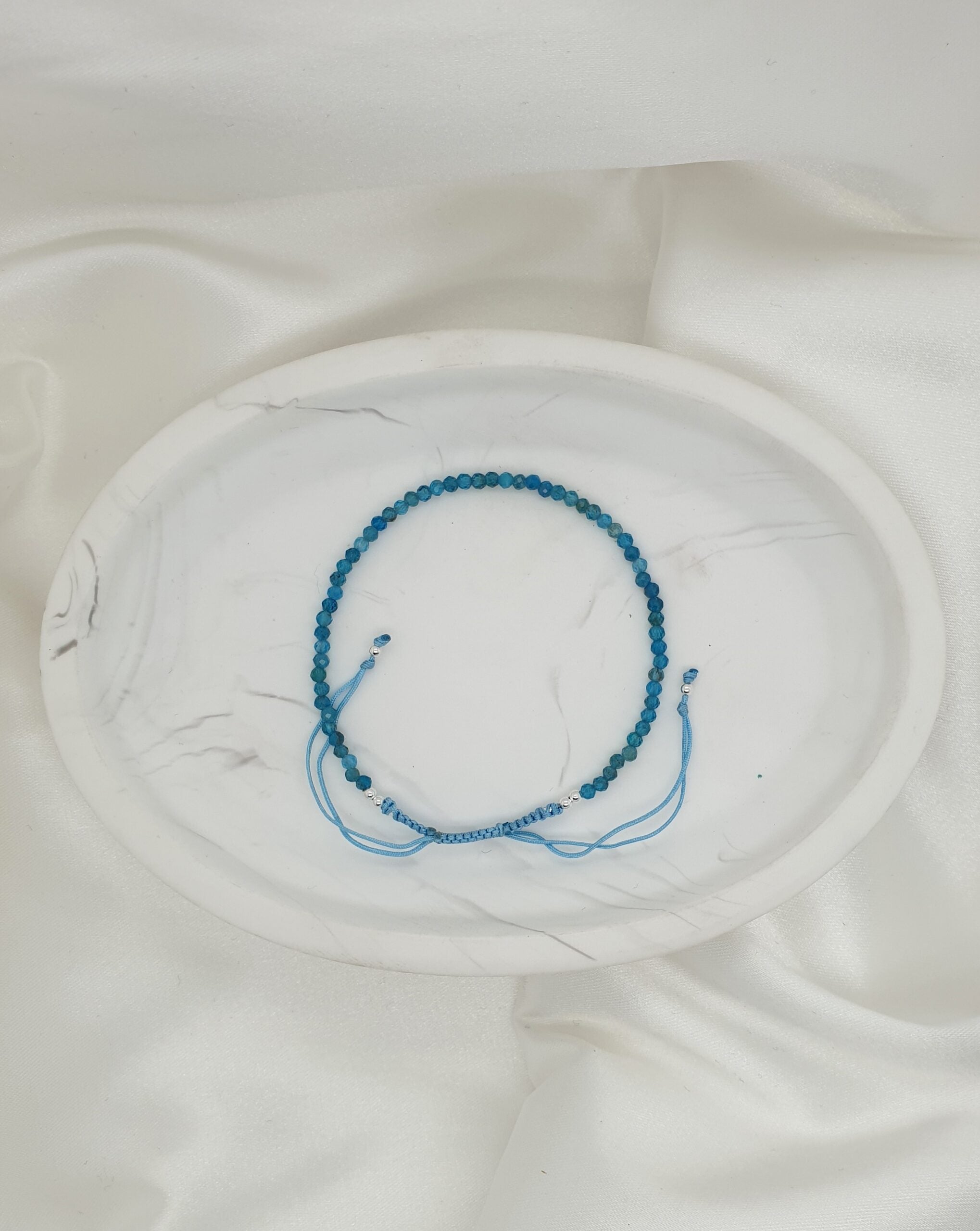 Natural Stone Adjustable Bracelet - Blue image