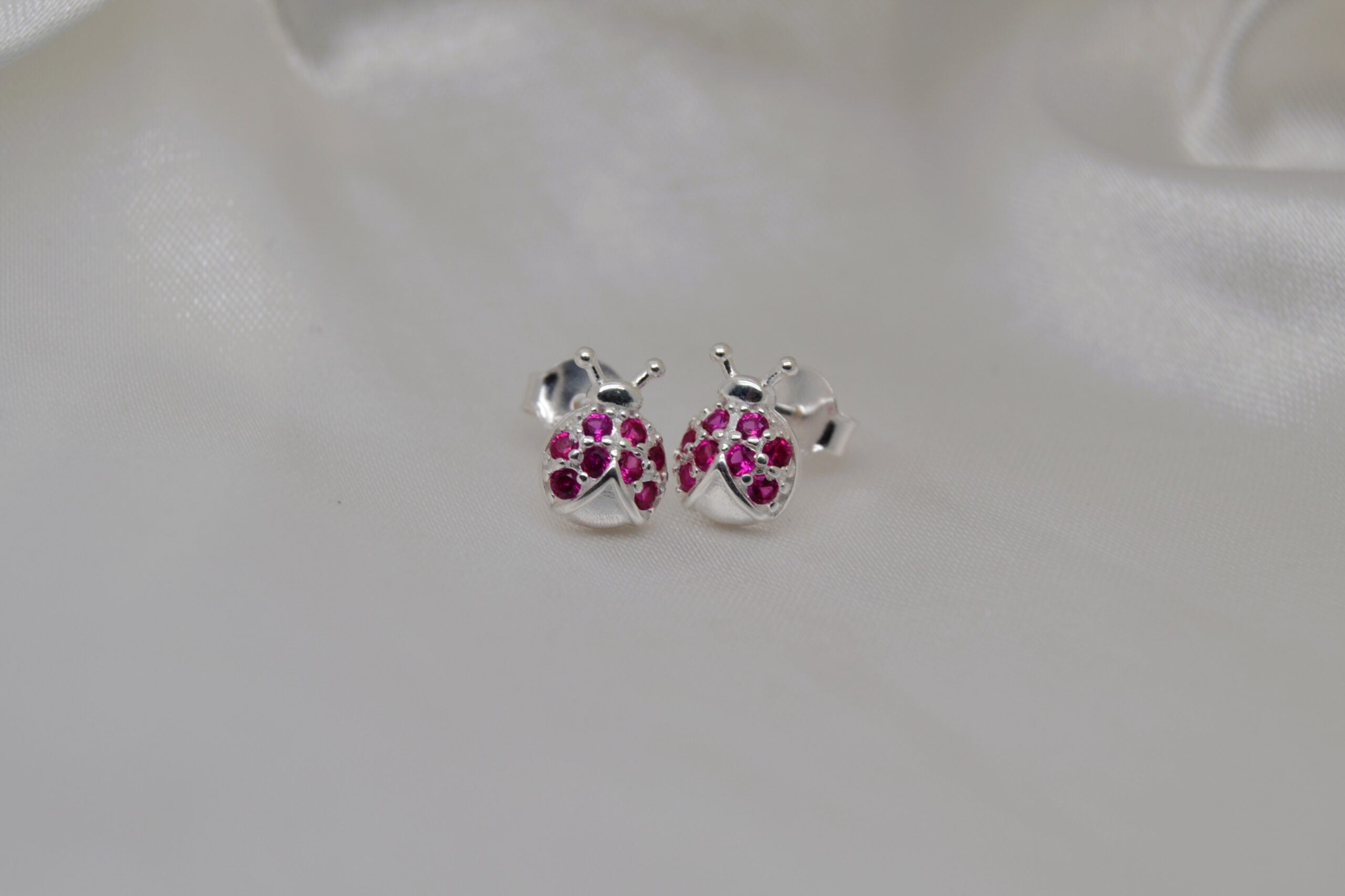 Silver Ladybug Studs image 0