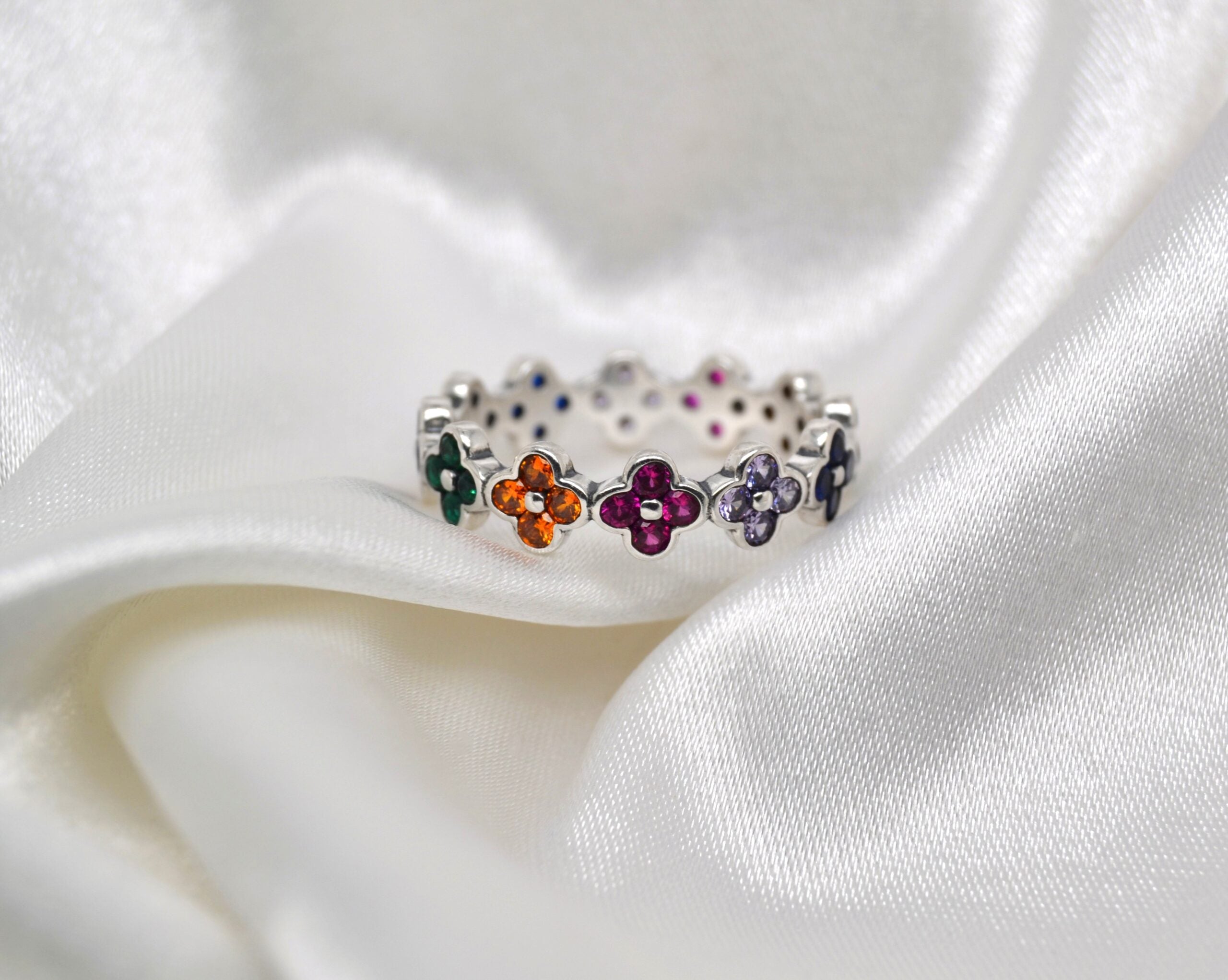 Rainbow Flower Ring image 0