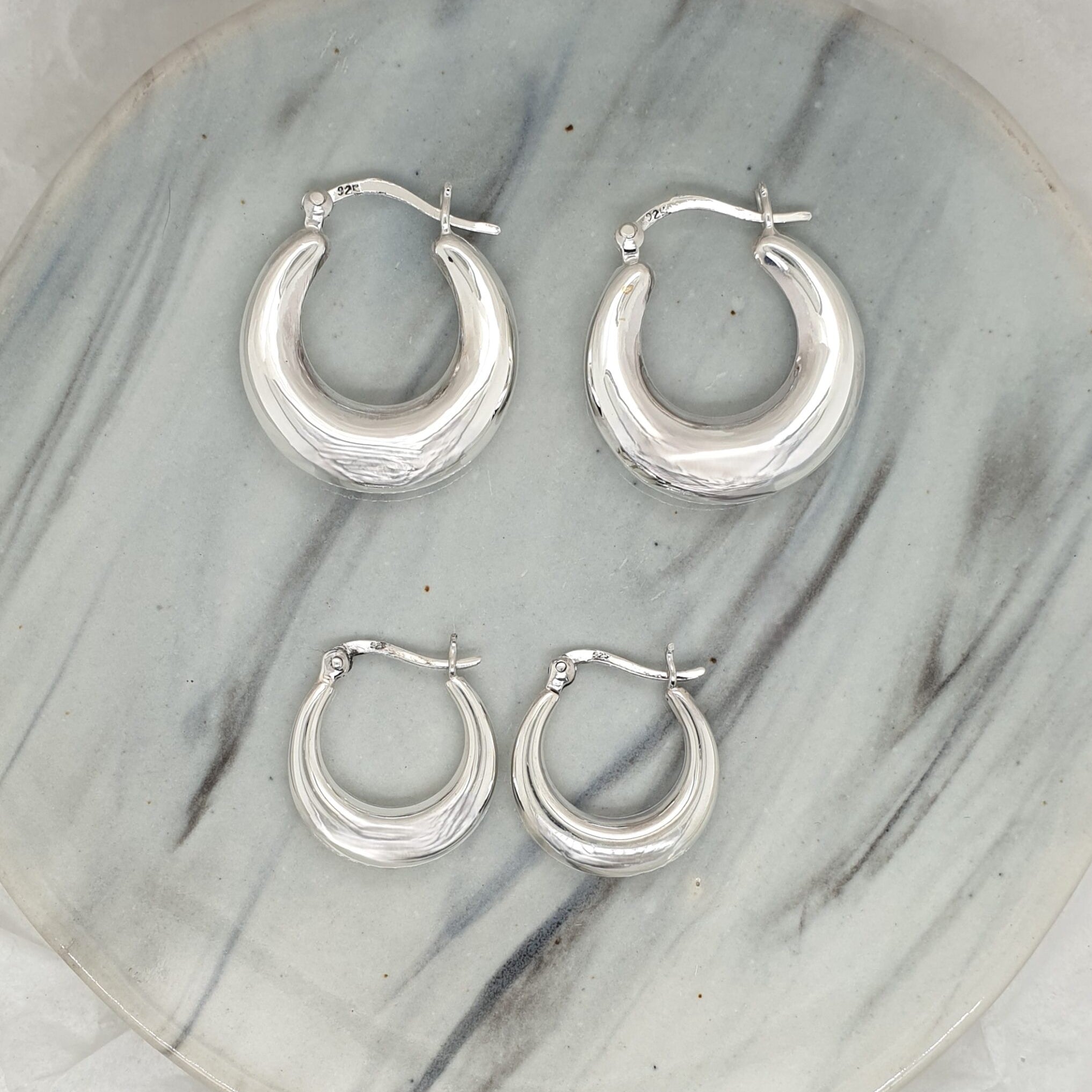 Silver Chunky Hoops image 0