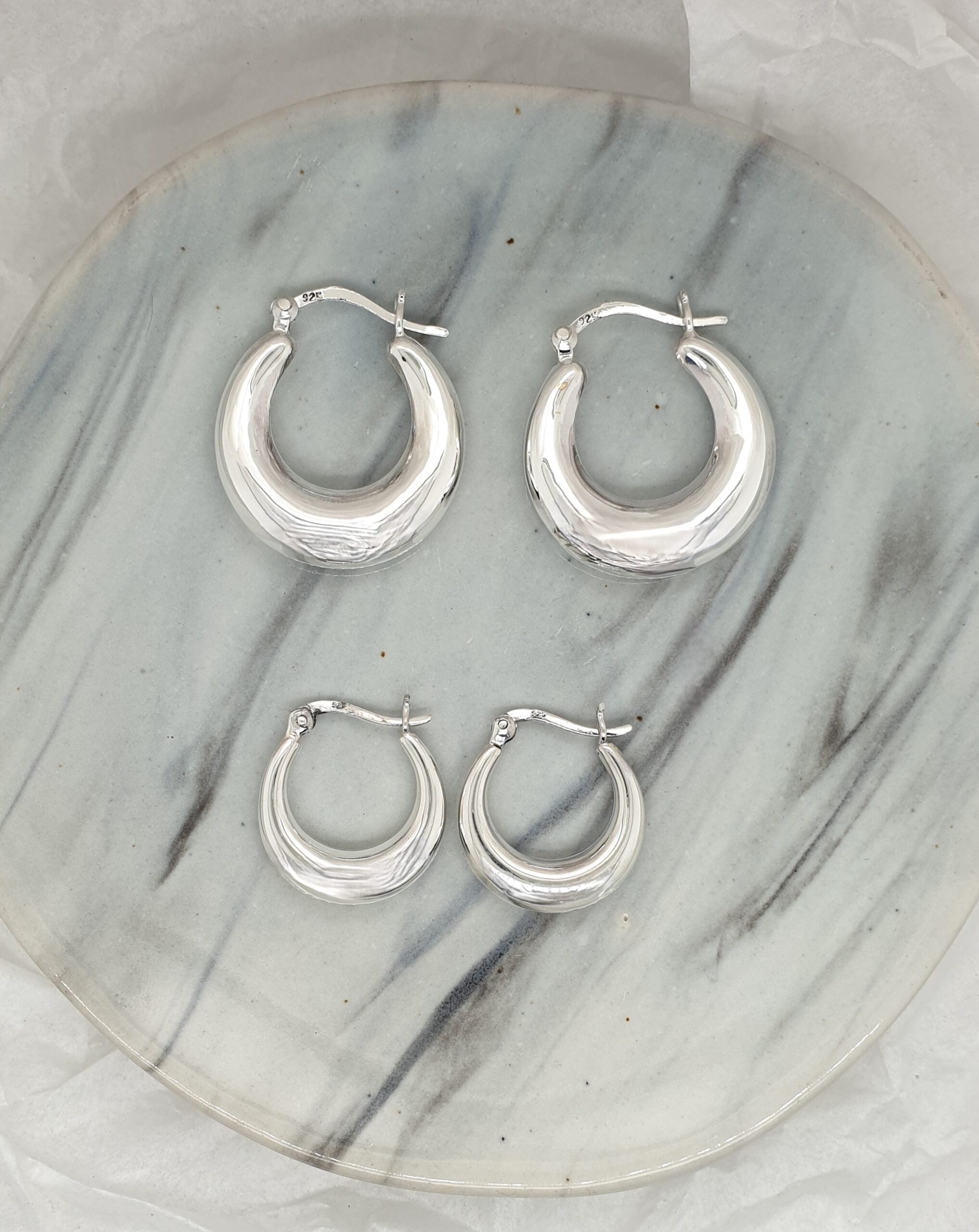 Silver Chunky Hoops image 0
