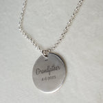 Fingerprint, Name, and Date Necklace image 1