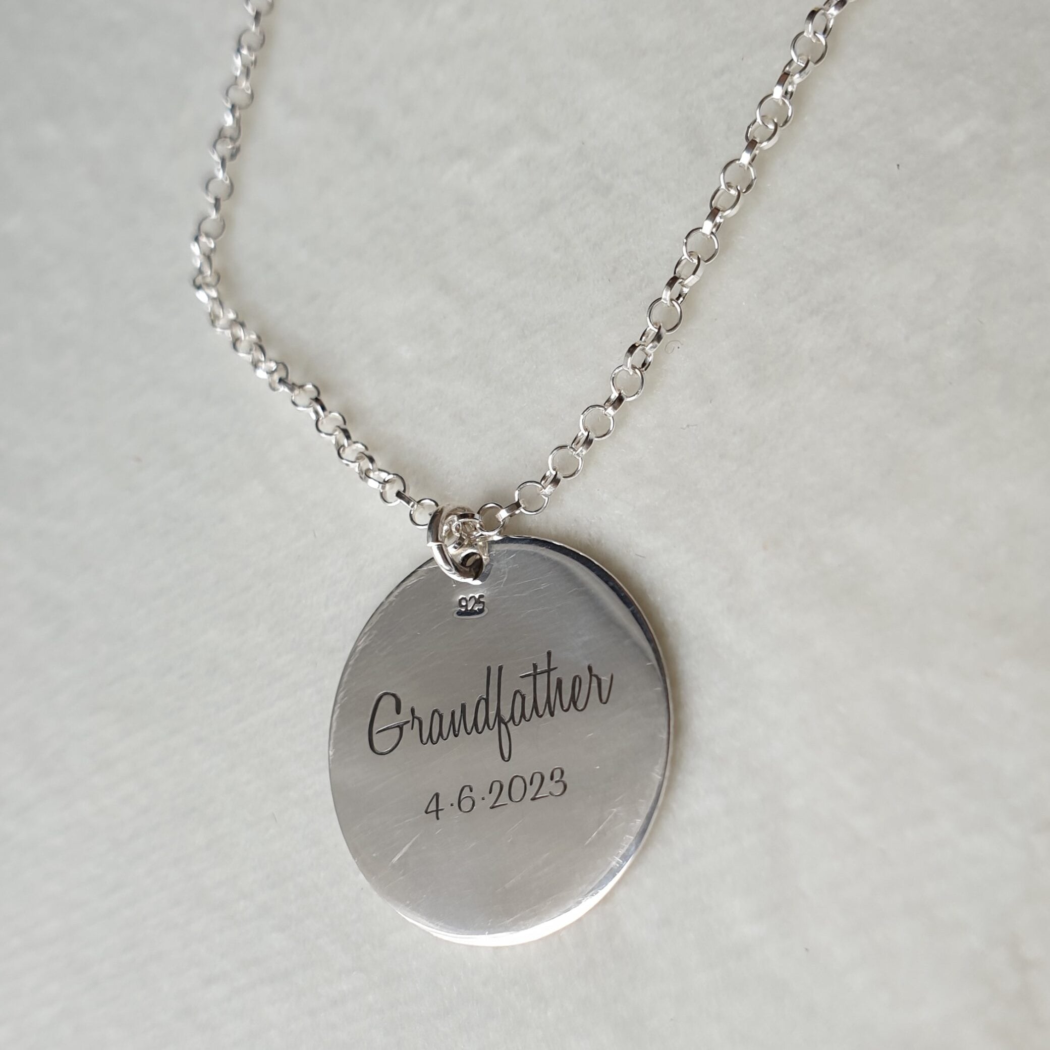 Fingerprint, Name, and Date Necklace image 1