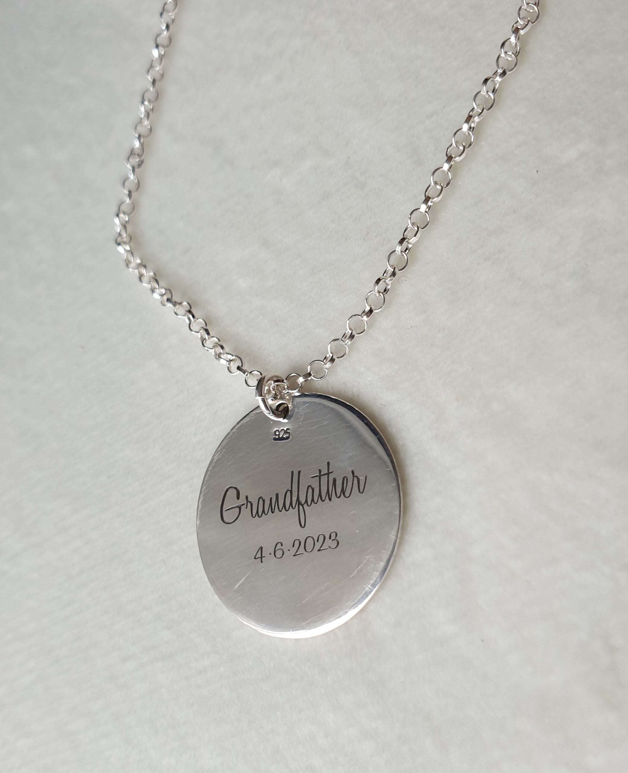 Fingerprint, Name, and Date Necklace image 1