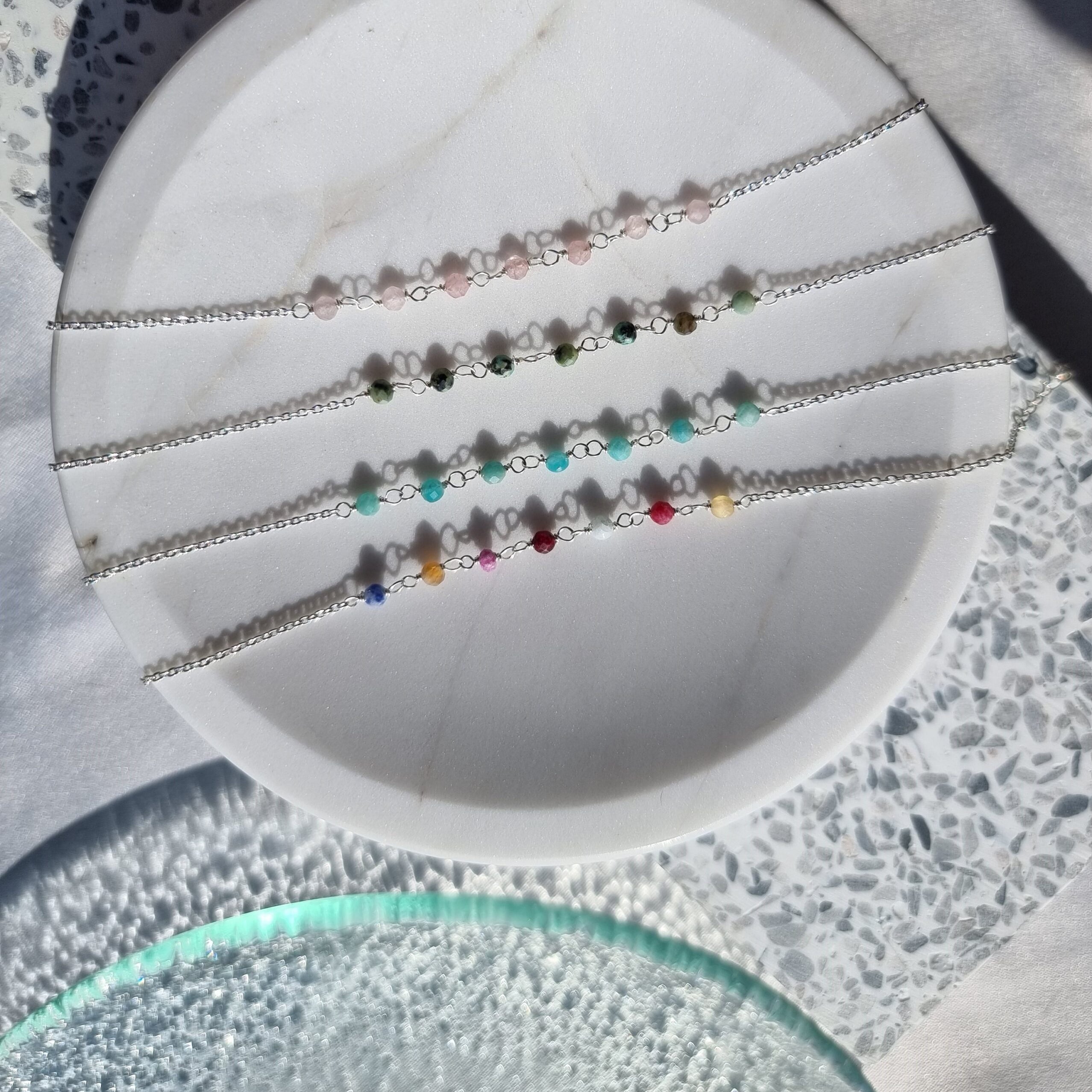 Beaded Sterling Silver Bracelet image 1