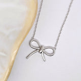 Silver Bow Necklace image 0