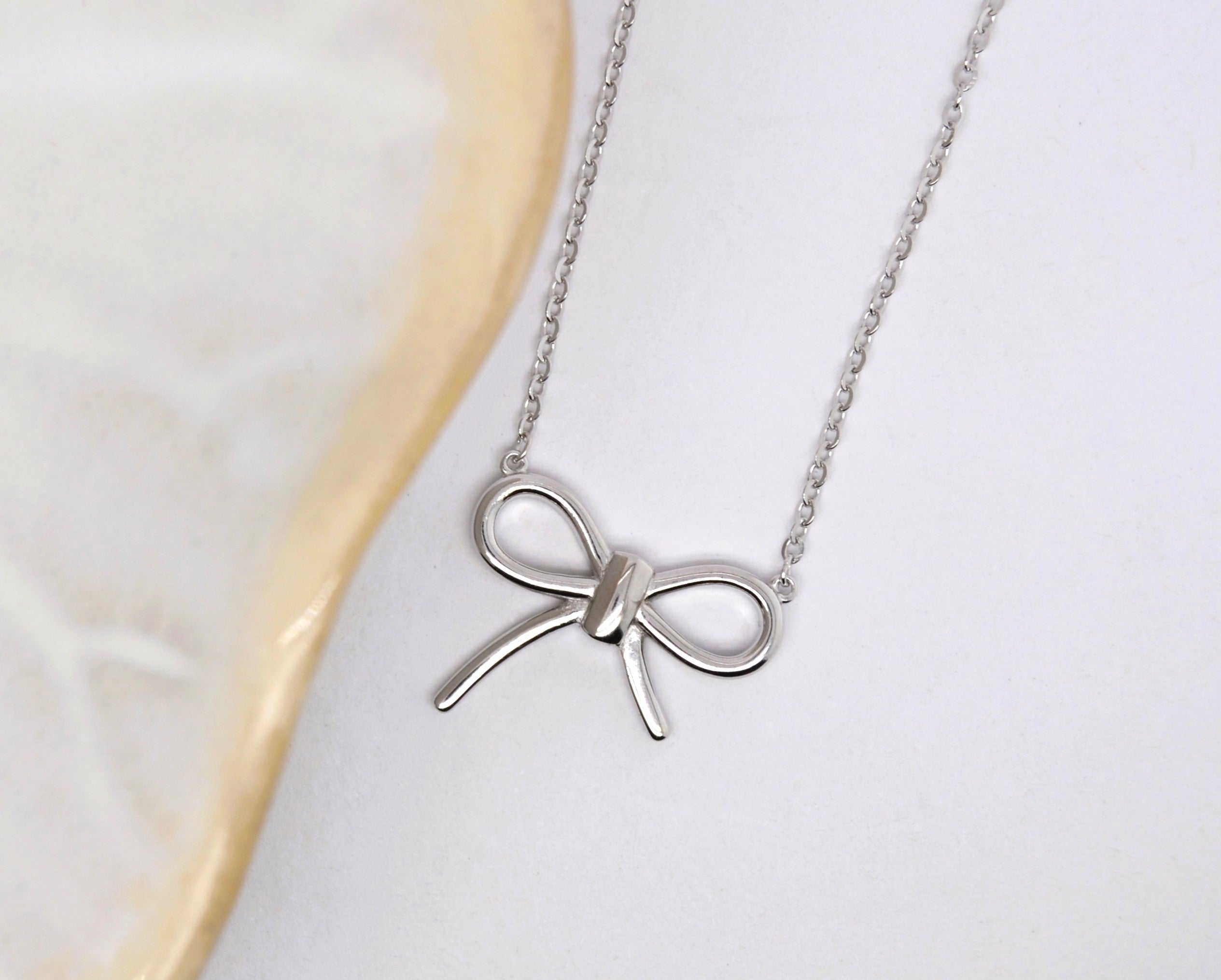 Silver Bow Necklace image 0