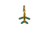 Blue Bling Airplane Charm