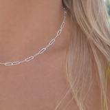 Sterling Silver Textured Paperclip