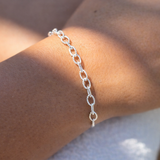 Sterling Silver Oval Textured Paperclip