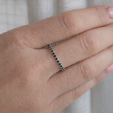 Dainty Black Silver Ring