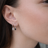 Tiny Emerald Cut Huggies