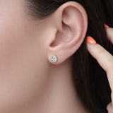 Bezel Teardrop Studs
