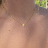 Gold Cross Connector Necklace