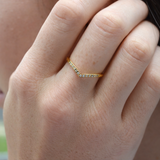 Gold Bling Wishbone Ring