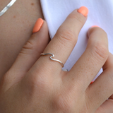 Dainty Wave Silver Ring