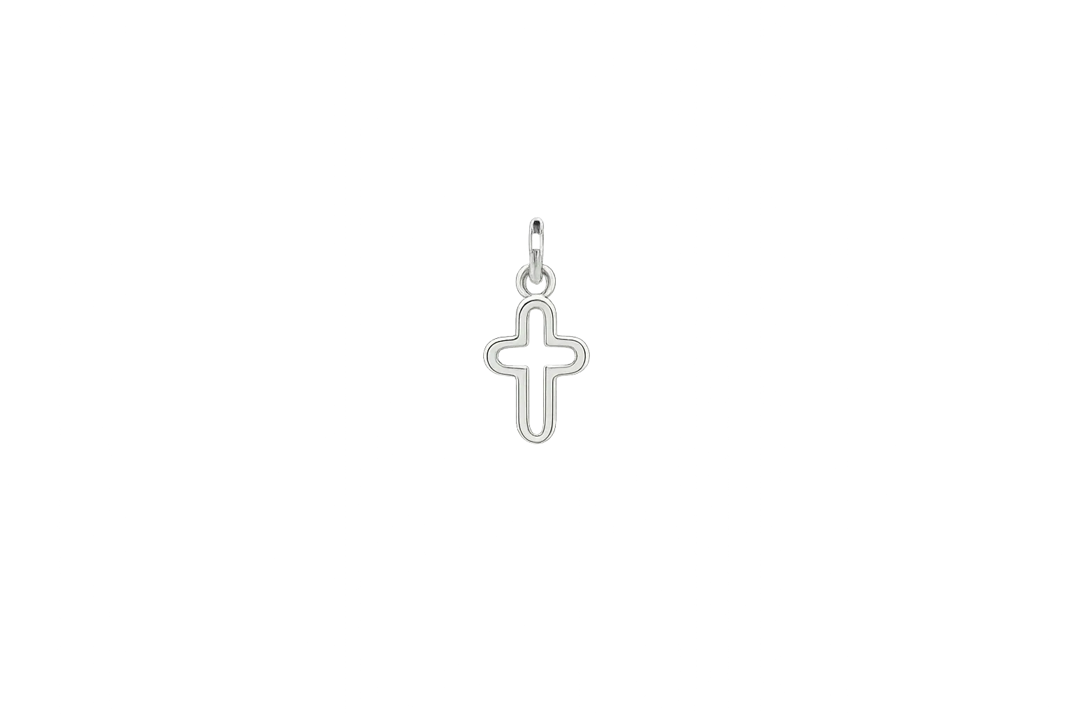Cut-Out Silver Cross Charm