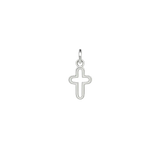 Cut-Out Silver Cross Charm