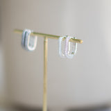 Cz Rectangle Hoops