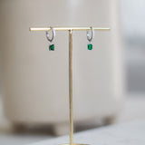 Silver Emerald Huggies