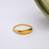 Dainty Adjustable Gold Signet Ring