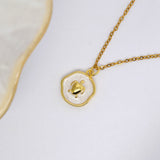 Gold Enamel Turtle Necklace