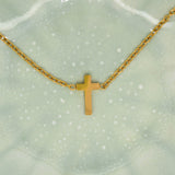 Gold Cross Connector Necklace