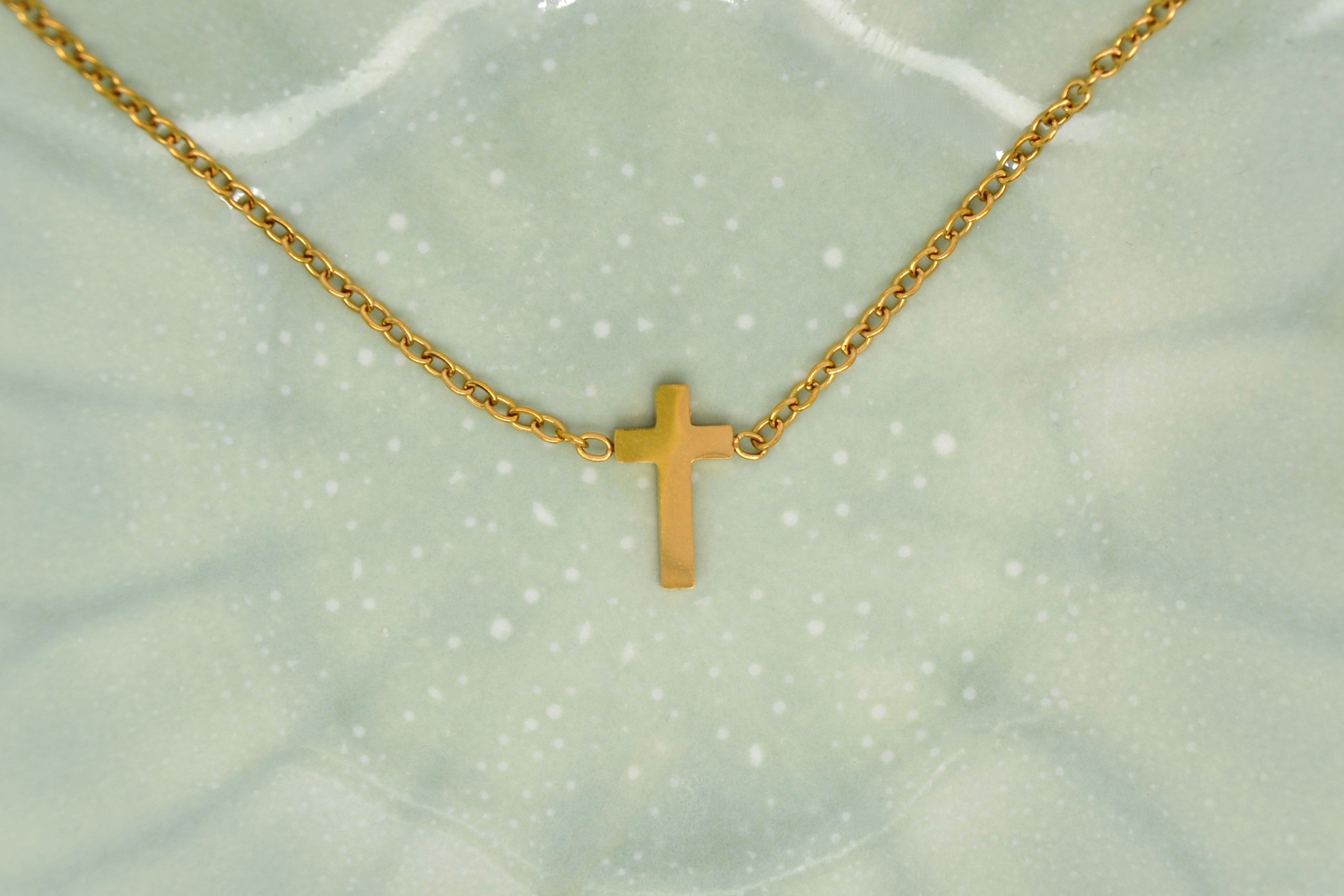 Gold Cross Connector Necklace