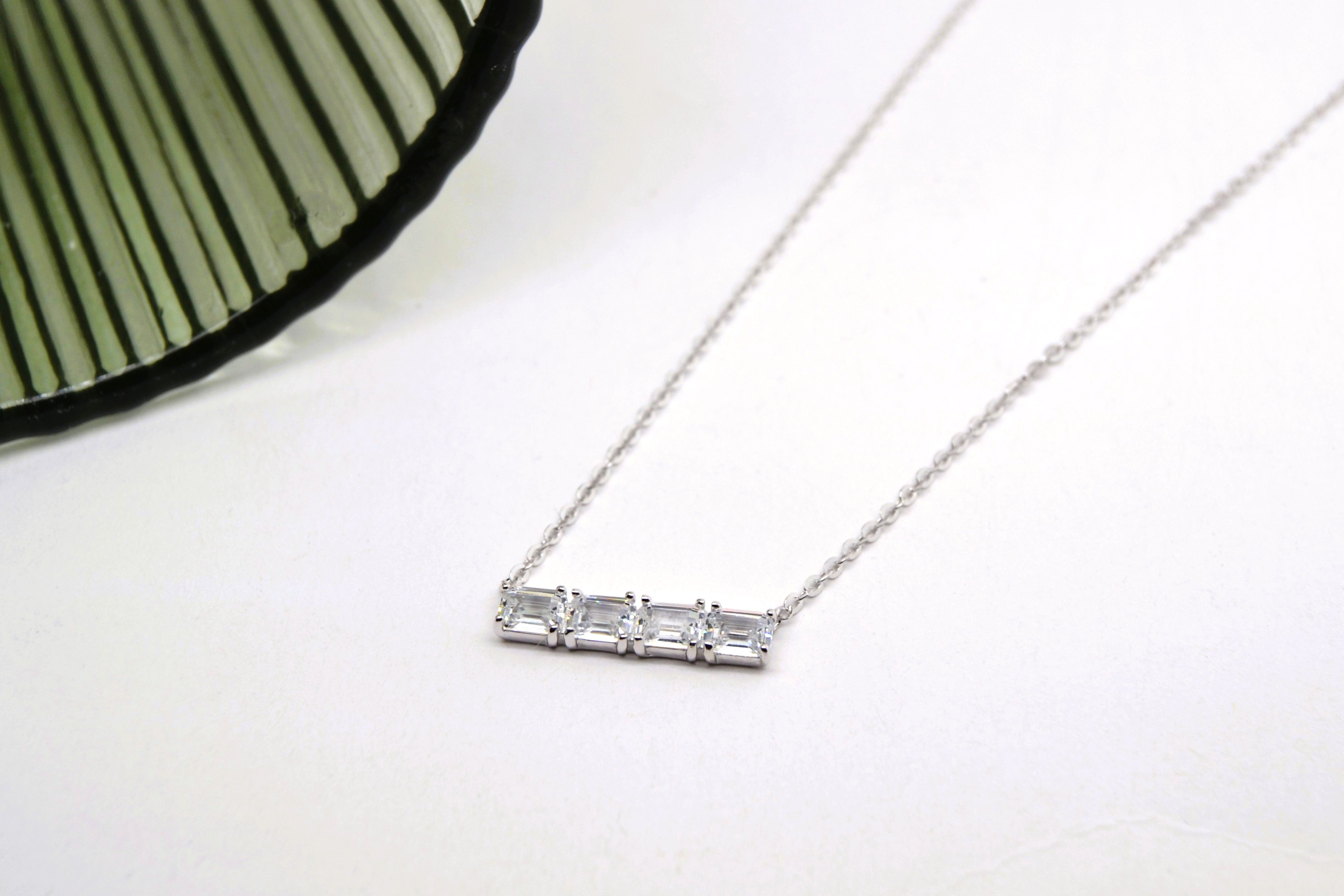 Sterling Silver Quad Bar Necklace