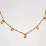 Square Bling Gold Necklace