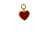Gold Red Heart Charm