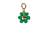 Green Beaded Flower Charm