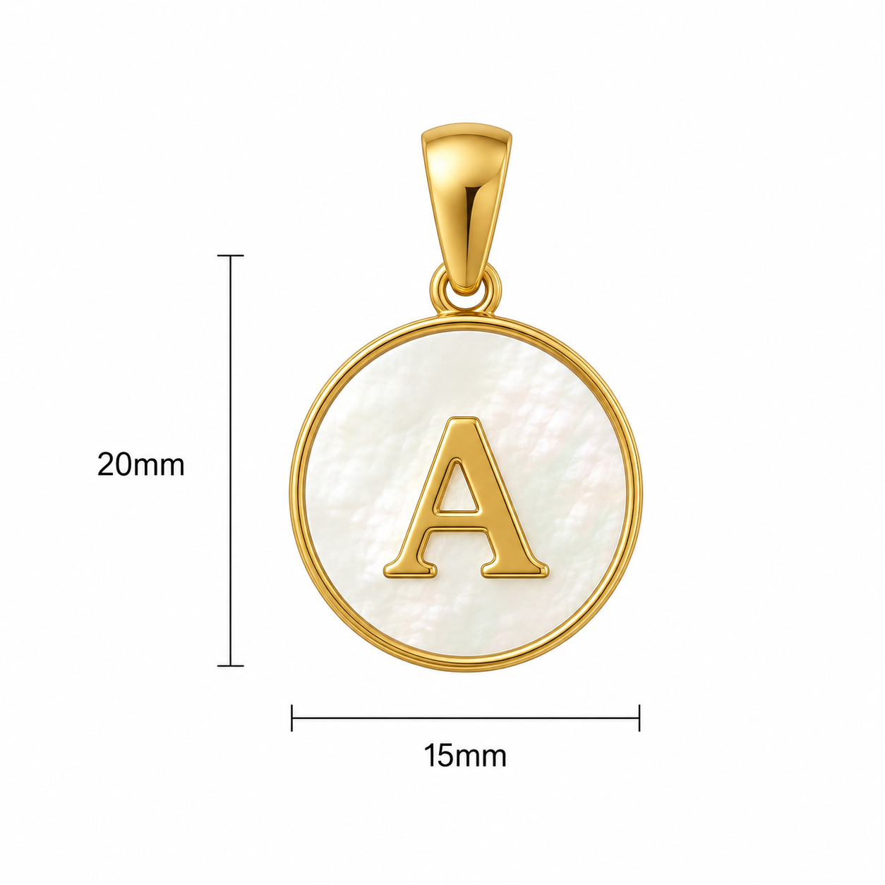 Mother of Pearl Gold Initial