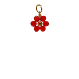 Red Beaded Flower Charm
