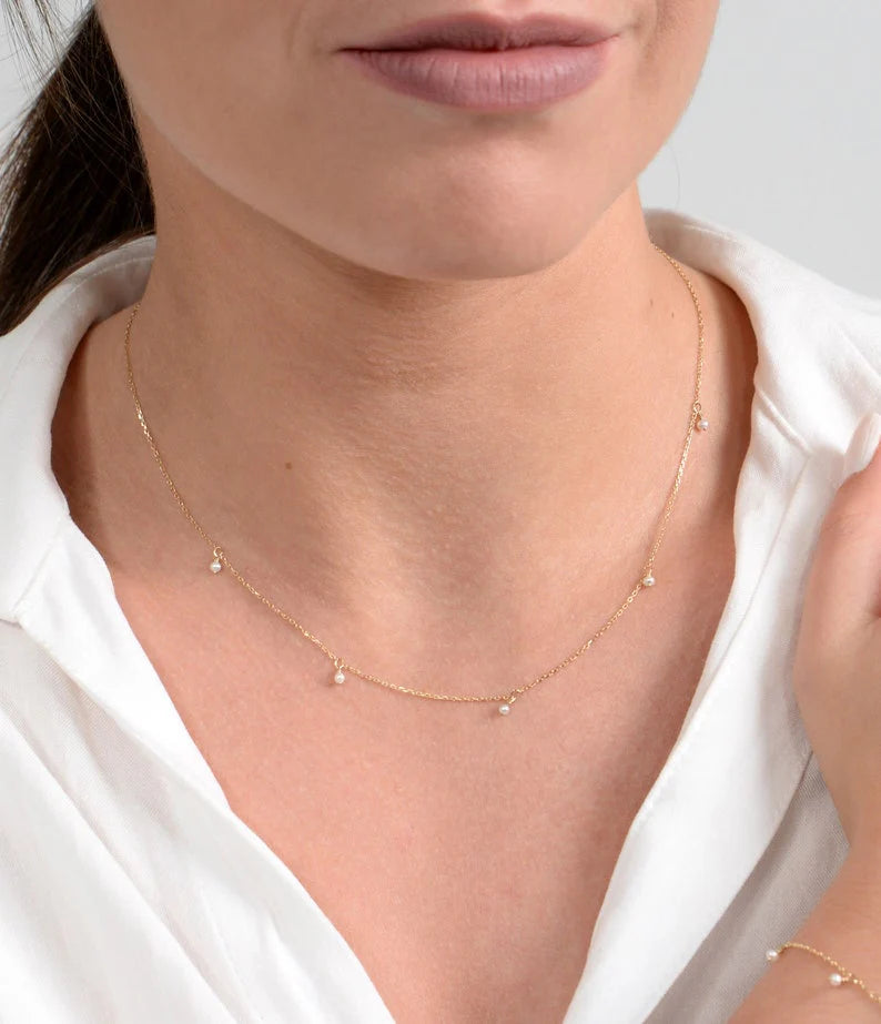 The Tiny Pearls Gold Necklace image 1