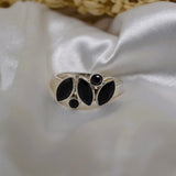 Fleur Silver Ring - Onyx image