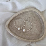 Silver Pearl Hoops image 0