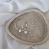 Silver Pearl Hoops image 0