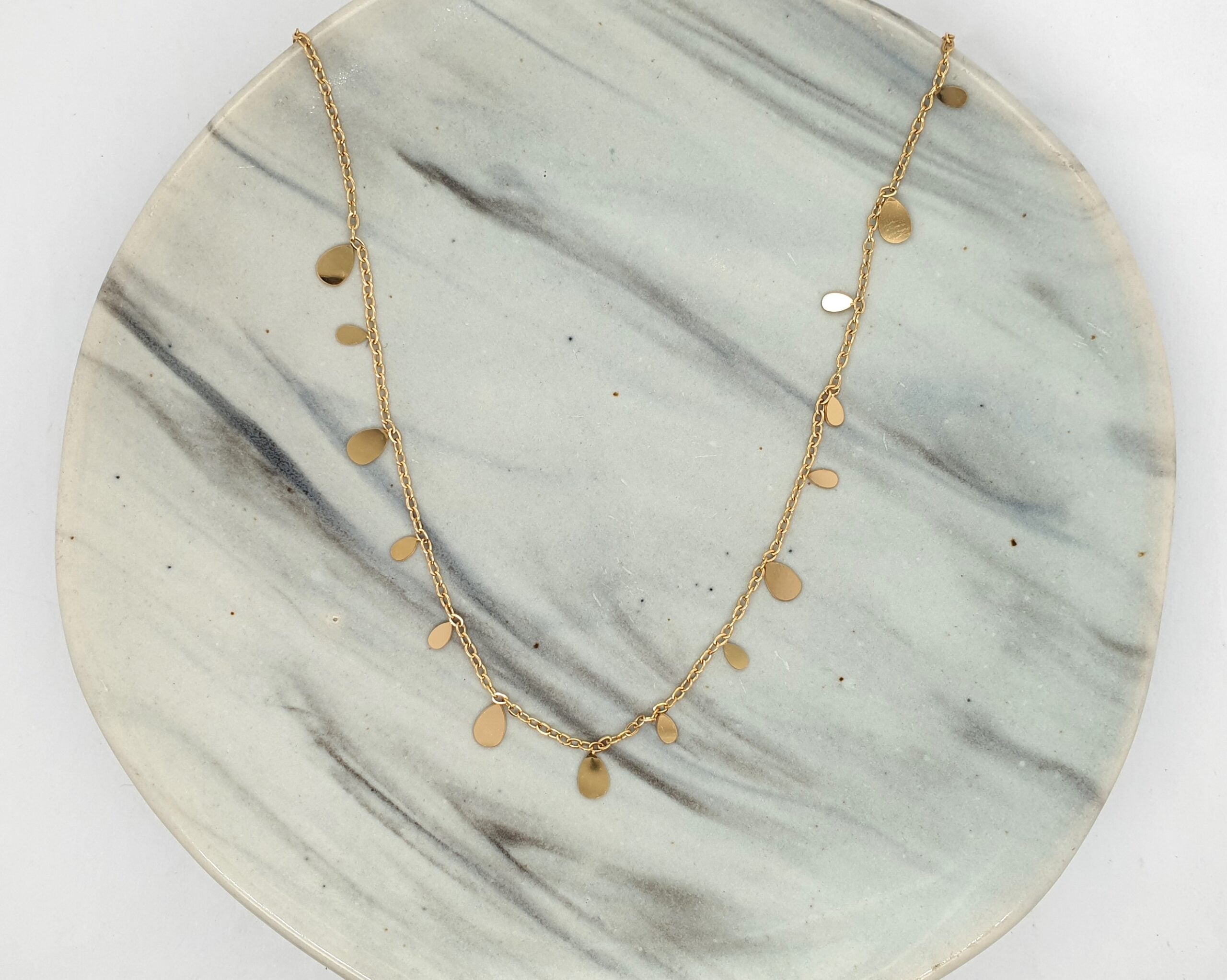 Small Teardrop Gold Necklace image 1