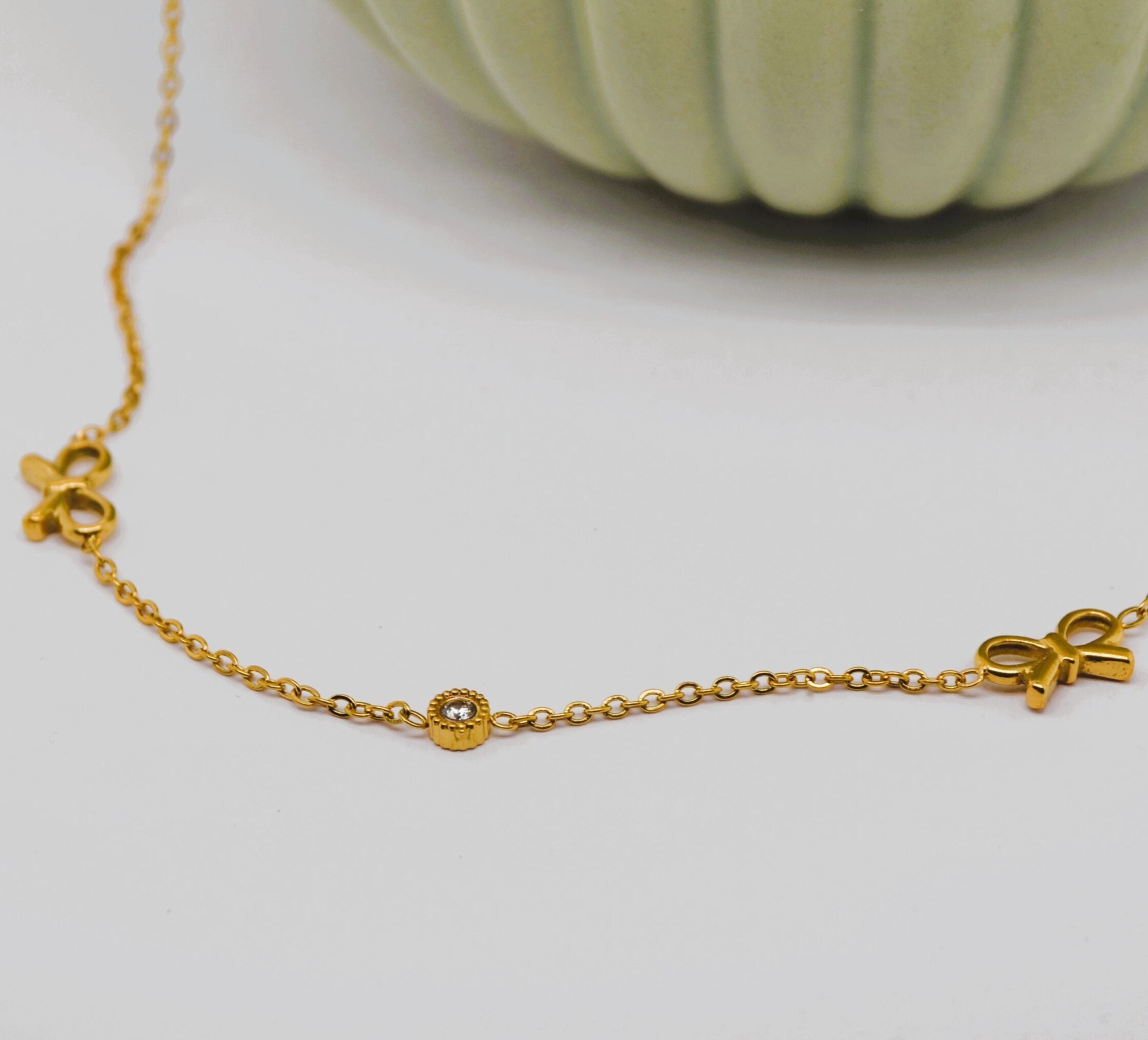 Gold Bow Necklace image 0