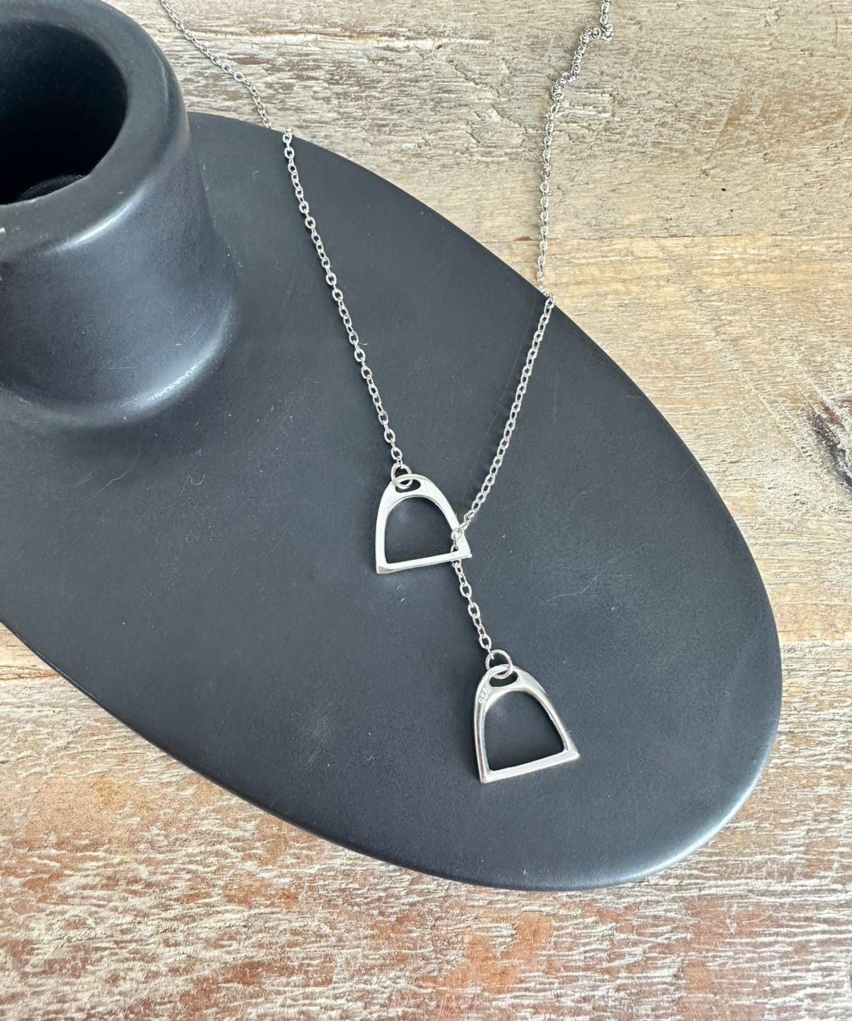 Silver Stirrup Necklace image 0