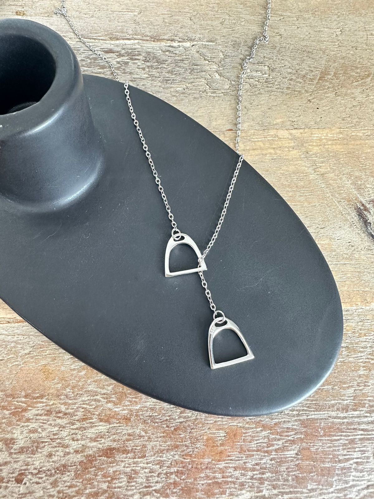 Silver Stirrup Necklace image 0