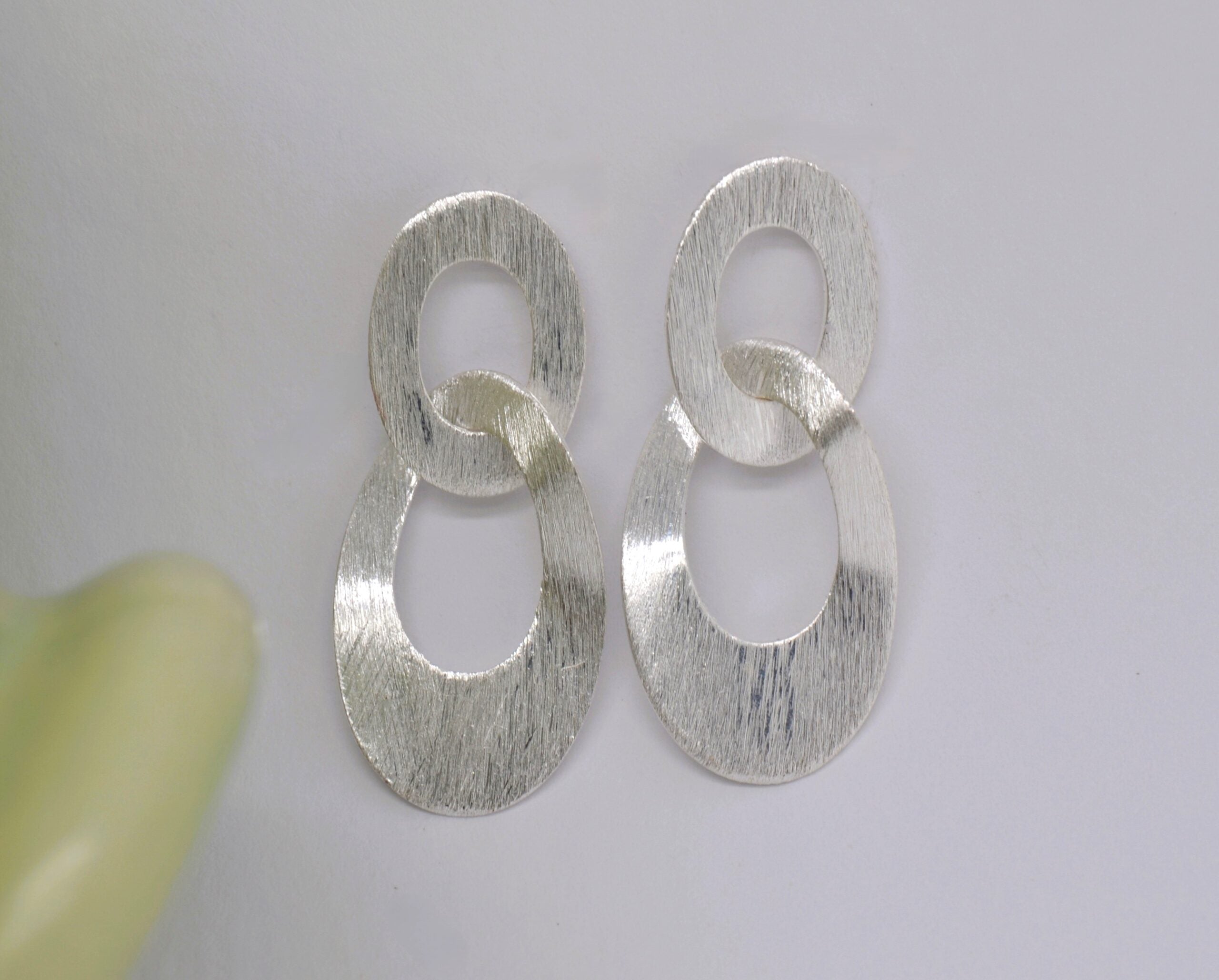 Textured Silver Earrings image 0